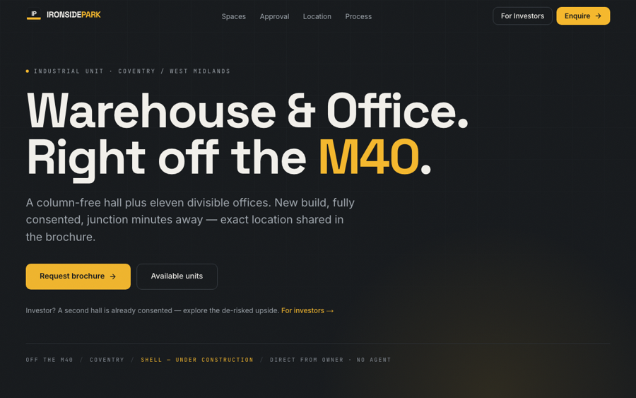 Ironside Park — website screenshot