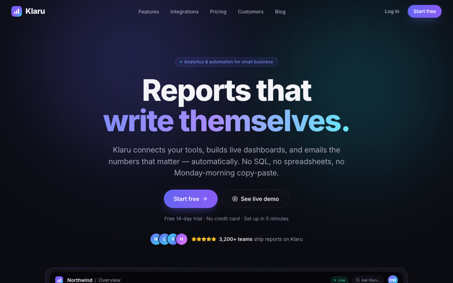 Klaru — website screenshot
