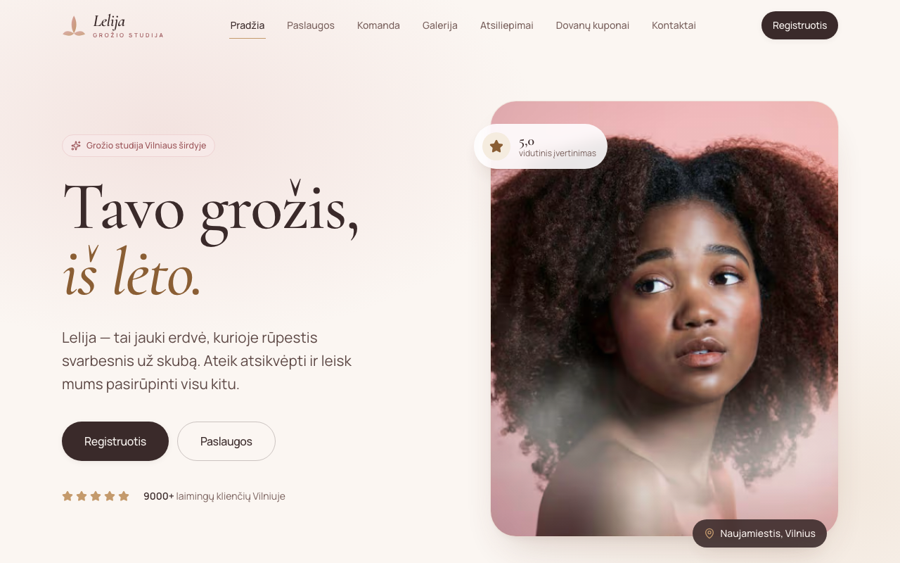 Lelija — website screenshot