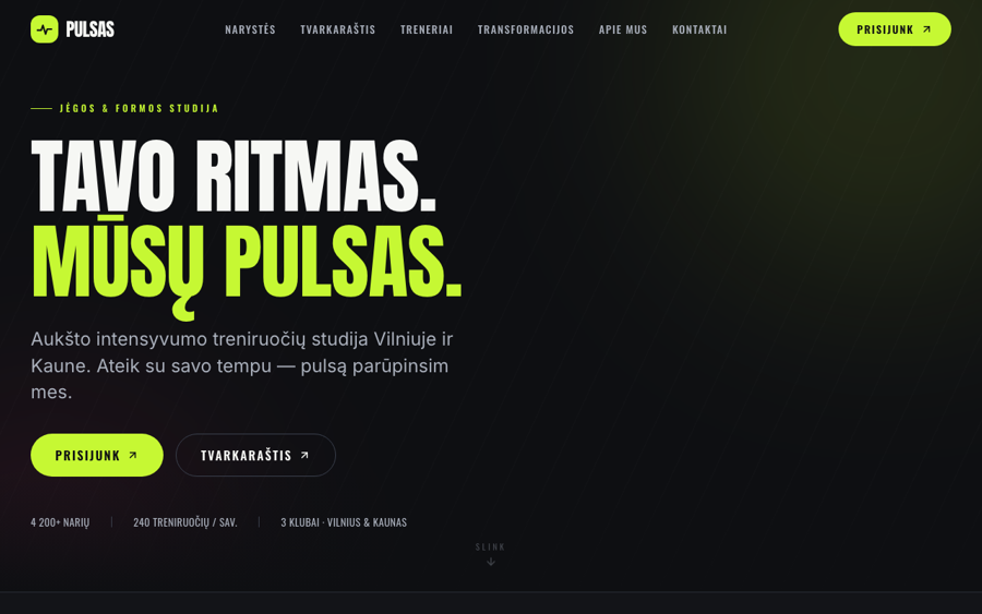 Pulsas — website screenshot