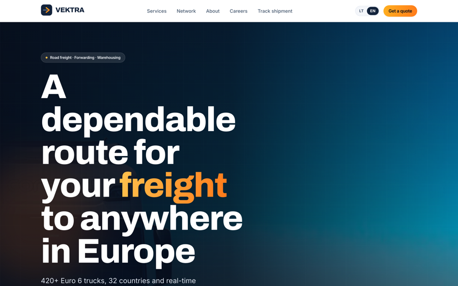 Vektra — website screenshot