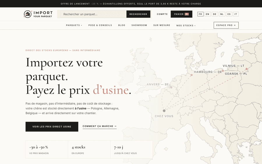 Import Your Parquet — website screenshot
