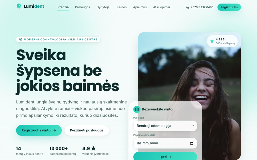 Lumident — website screenshot